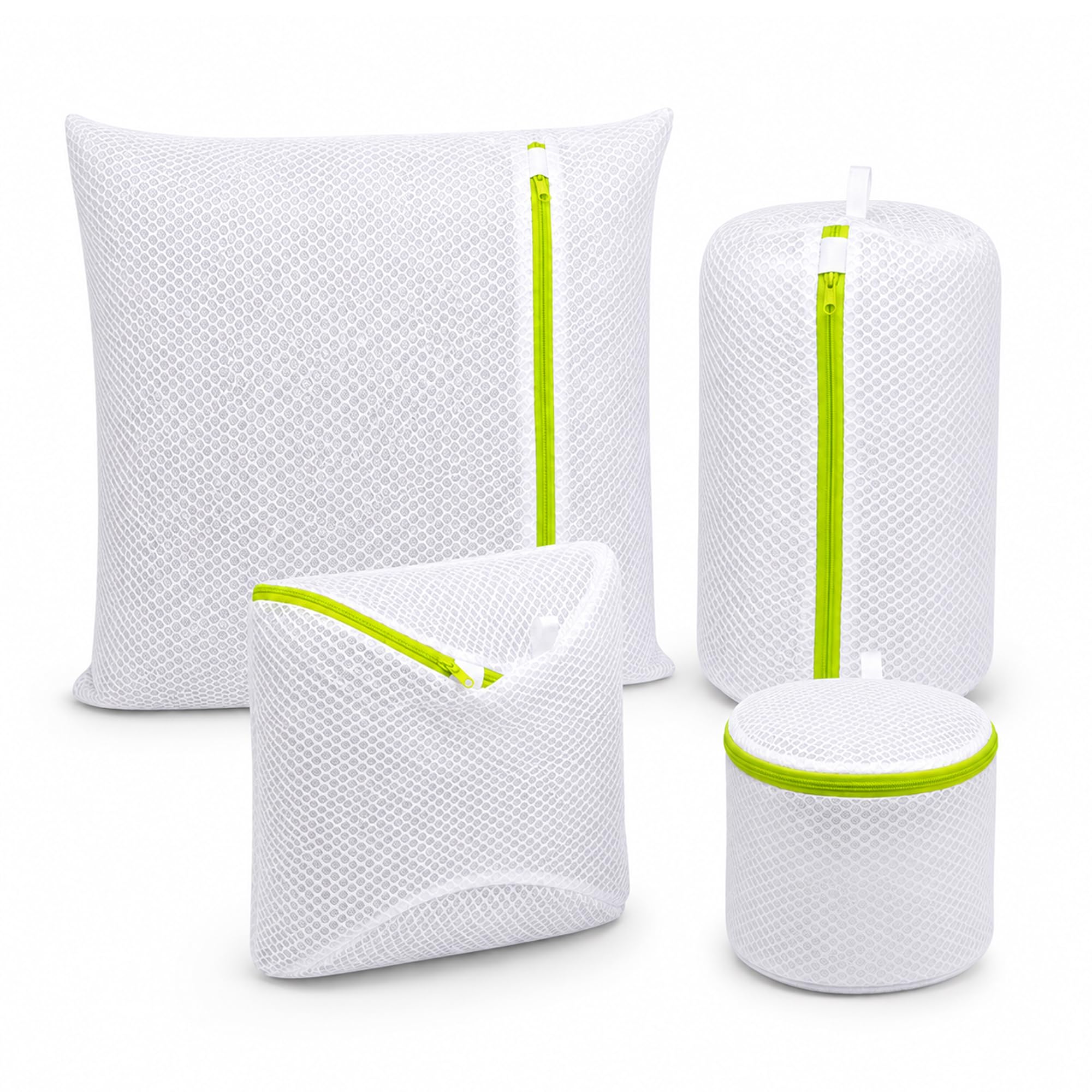 Plastific Mesh Laundry Bags With Zip 4 Pack| Reusable| Clothes Storage & Travel