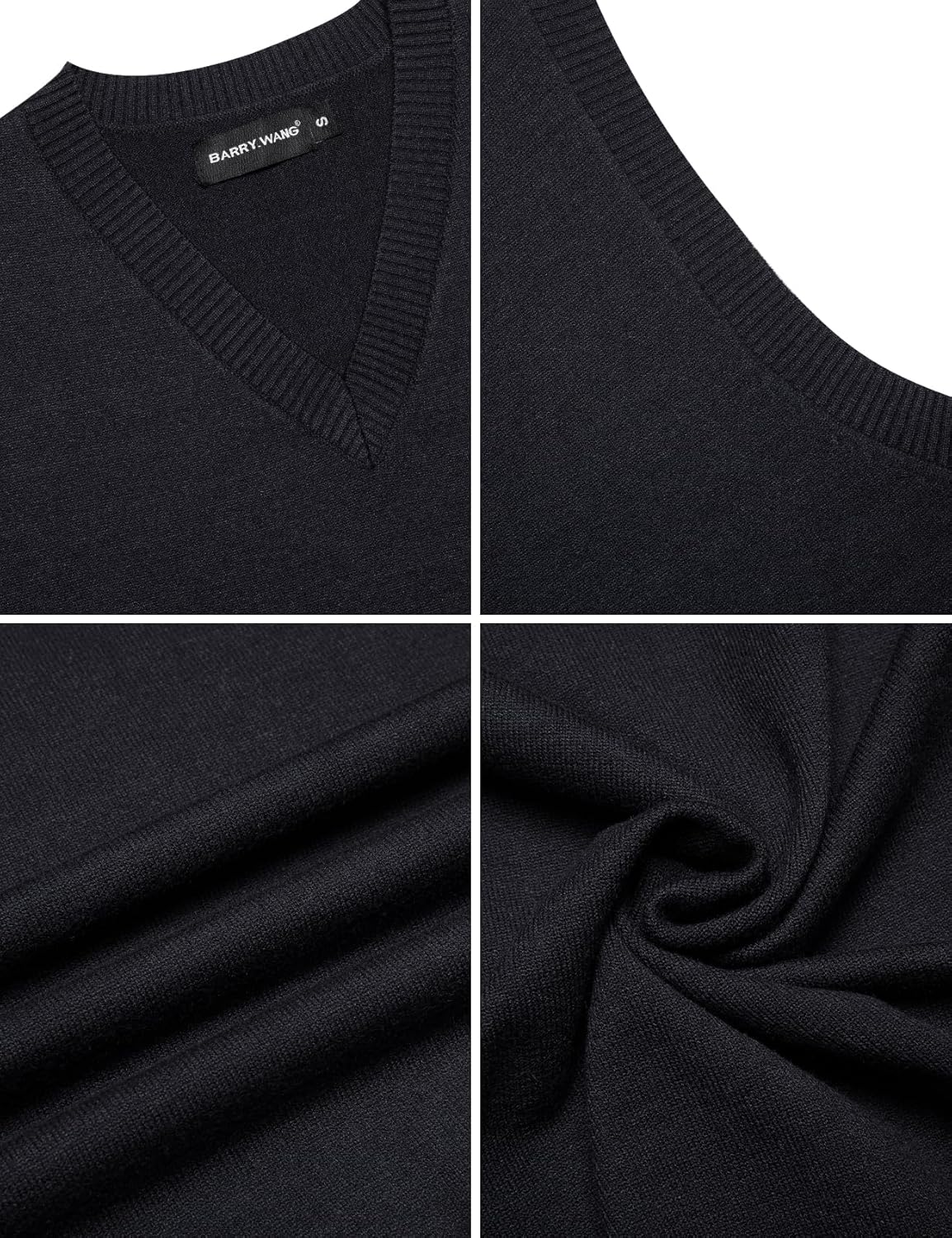 Barry.Wang Mens Sweater Vest V Neck Sleeveless Knitted Pullover Solid Color Slim Fit Sweaters Tops Casual Daily - Image 6