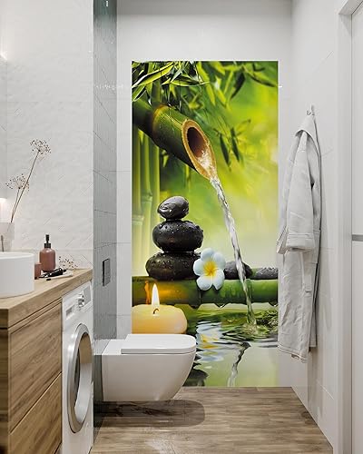 Miniatura 5 de FLFK Adhesivo mural para puerta - Zen, despegar y pegar, tamaño combinado 32 x 80 pulgadas, dividido en 2 piezas