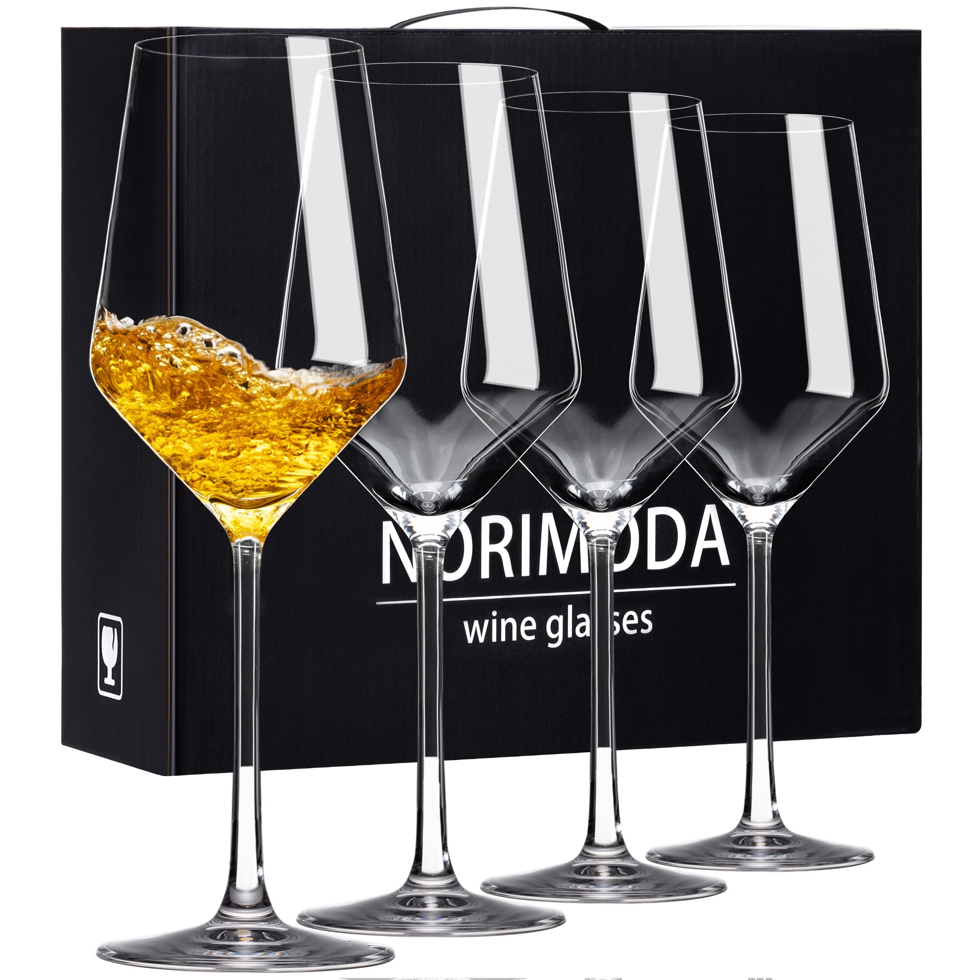 White Wine Glasses Set of 4, 14oz Lead-free Glassware With stem, Gift for Wine Lovers