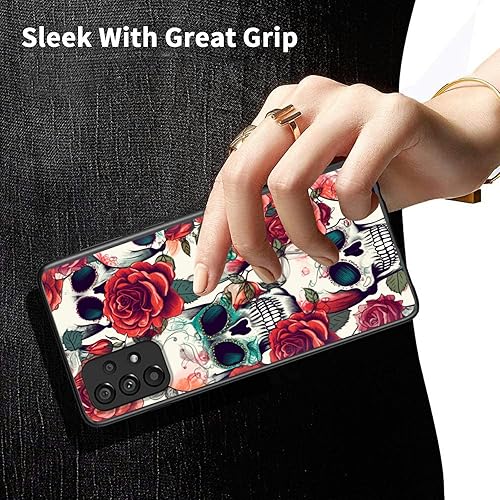 Miniatura 887 de Funda protectora para Samsung Galaxy A13 5G/A04S para Samsung Galaxy A13 5G/A04S, funda de silicona TPU suave con calavera de rosa, diseño elegante