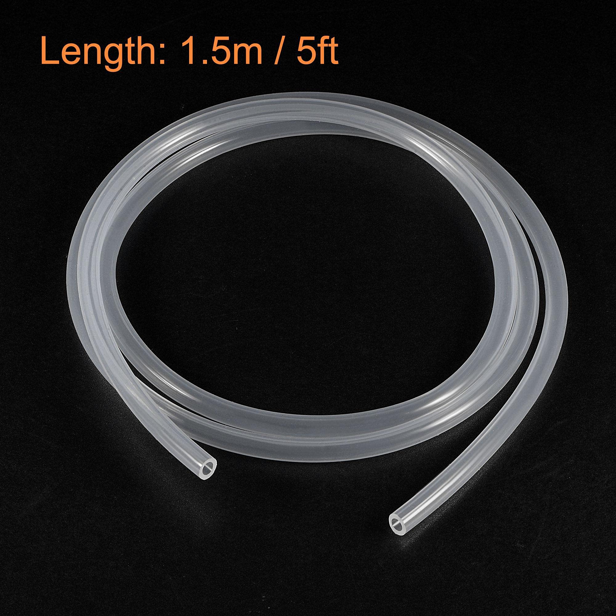 sourcing map Silikonschlauch 5/8(16mm) ID x 13/16(21mm) OD 3.3ft(1m) Silikonkautschukrohr Luftschlauch Rohr für Pumpentransfer Klar