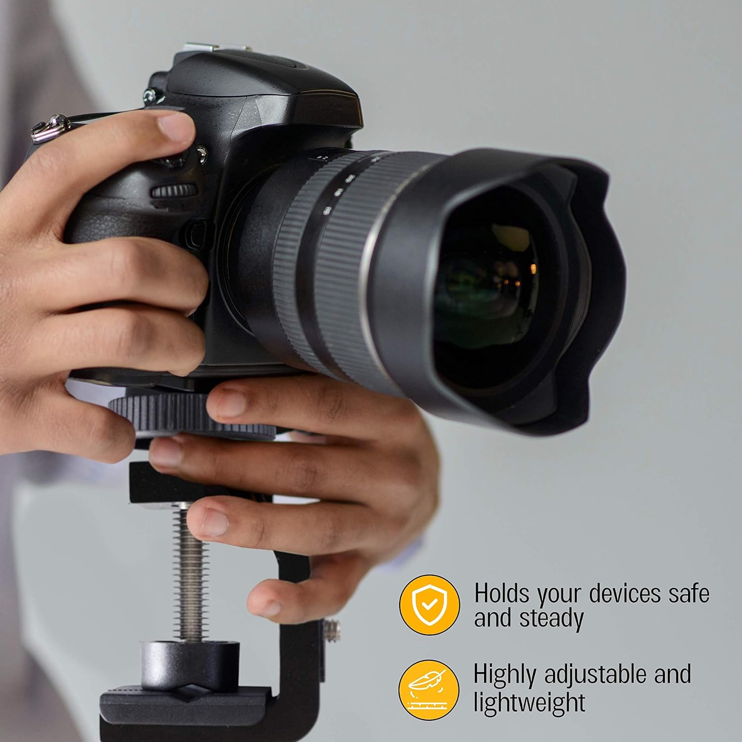 60% оƒƒ Dіѕсоunt Adjustable Camera Mount Clamp with 1/4 inch Screw Comes with 1/4 to 3/8 inch Thread Adapter, Universal C Table Desk Clamp for Photography Equipment, DSLR, Light, Flash, Microphone Flаѕh Dеаlѕ - 40% оƒƒ Adjustable Camera Mount Clamp with 1/4 inch Screw Comes with 1/4 to 3/8 inch Thread Adapter, Universal C Table Desk Clamp for Photography Equipment, DSLR, Light, Flash, Microphone