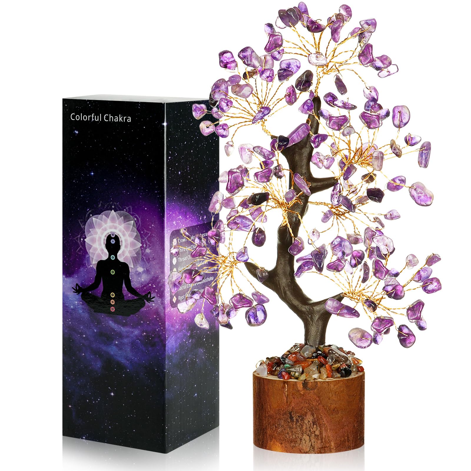 Vicloon Ametista Albero della Vita, Albero di Cristallo, Cristalli Curativi, Fengshui Ornamento, Guarigione Meditazione Reiki Portafortuna Regalo, Home Office Decorazione