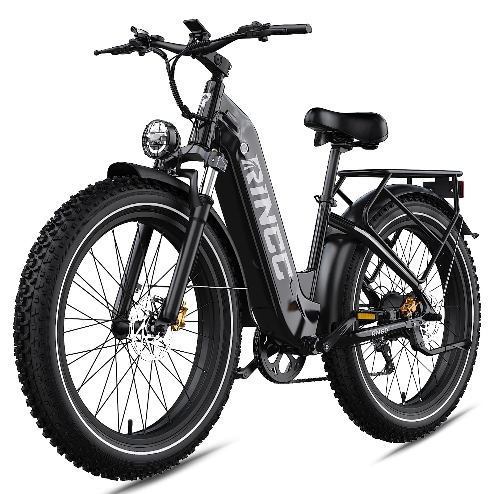 RINCC RN60 Bici Elettrica MTB,E-Bike Uomo, 960Wh 20Ah Batteria,Gamma PAS Autonomia di 100-120km,250 W,Pneumatici All Terrain Fat 26“*4,0”,Freni Idraulici Anteriori e Posteriori,7 Velocità