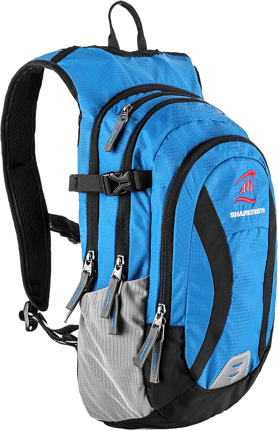 SharkMouth Hydration Backpack, Hiking Hydrated Pack with 2.5L Water Bladder, Multi Pocket Organizer, Lasts Long Day Mountaineering Trips, Travel and Journey