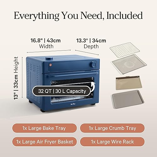 Miniatura 7 de Our Place Horno Wonder Grande Combo de freidora de aire y horno tostador de acero inoxidable 6 en 1 con canasta, estante, sartén y bandeja 3