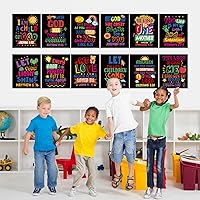 Vista 6 de Cinrobiye 12 carteles con versículo bíblico para niños, arte de pared cristiano inspirador con citas de las Escrituras, decoración religiosa
