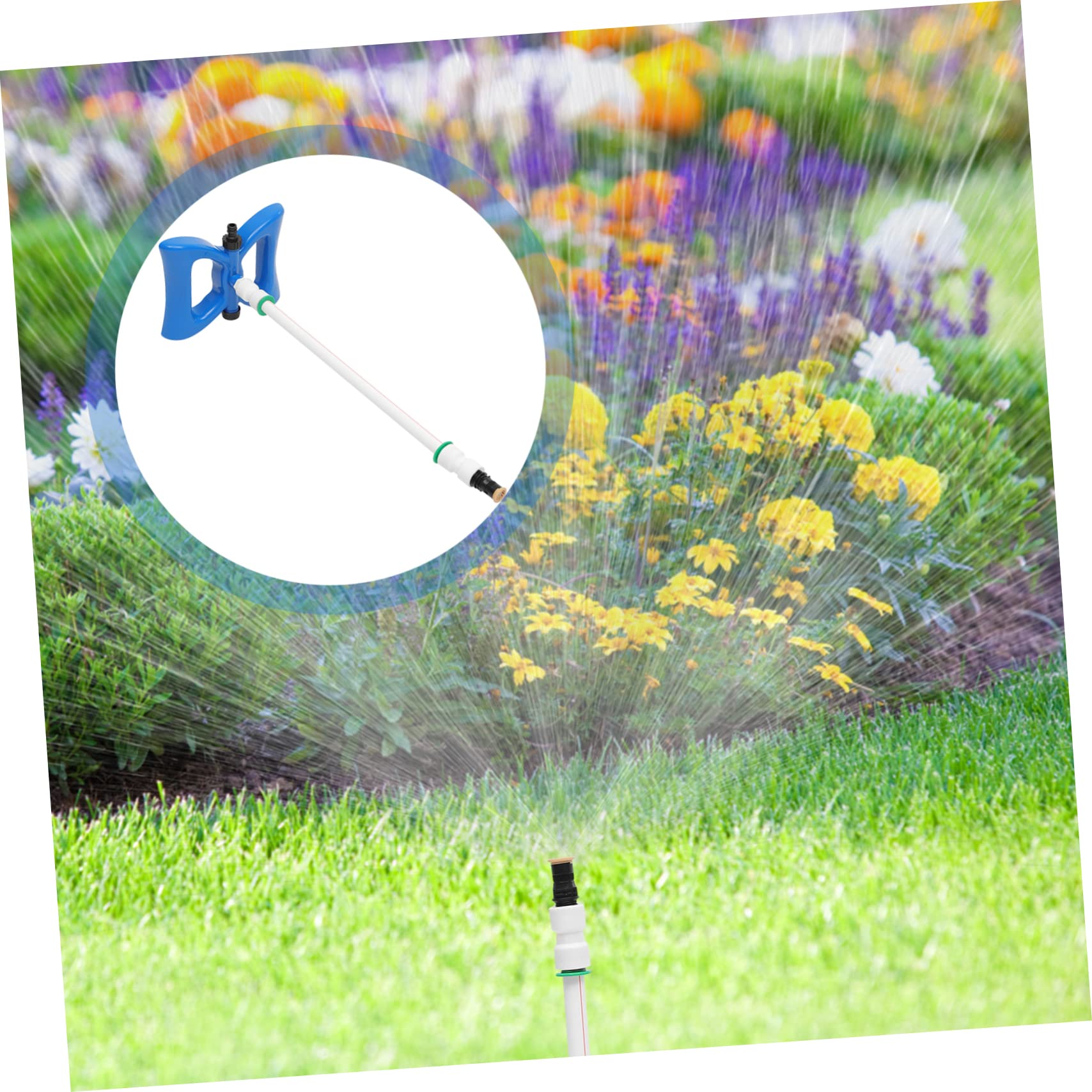 Arroseur de Jardin Rotatif Automatique 360° en Plastique Bleu