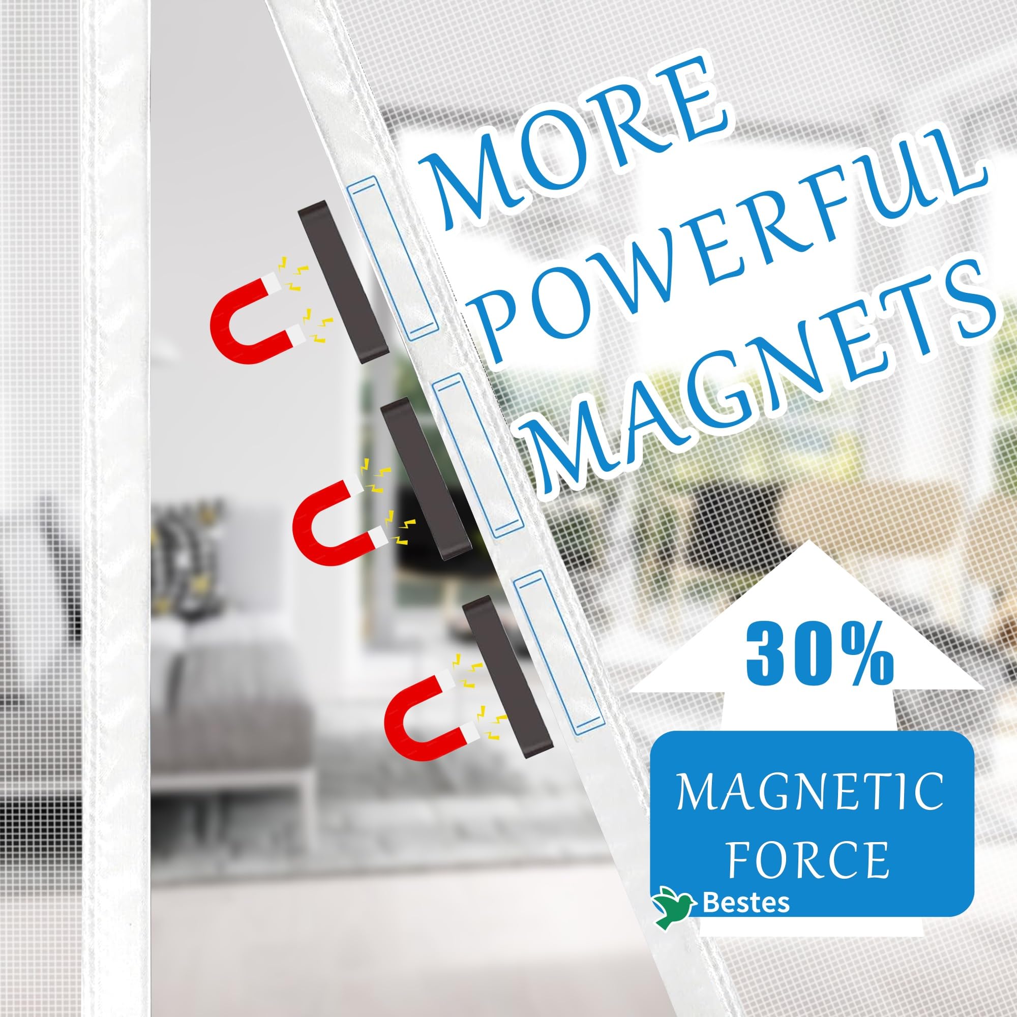 Moustiquaire Porte Fenetre Magnetique, 270x230 Cm