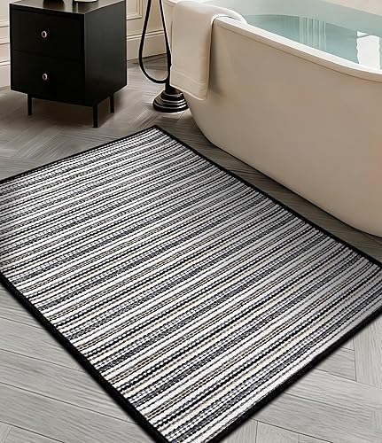 Miniatura 17 de YIHOUSE Alfombras de Baño 17x24 - Alfombra de Baño Pequeña Antideslizante de Secado Rápido Absorbente, Alfombras de Baño Delgadas que Caben Debajo