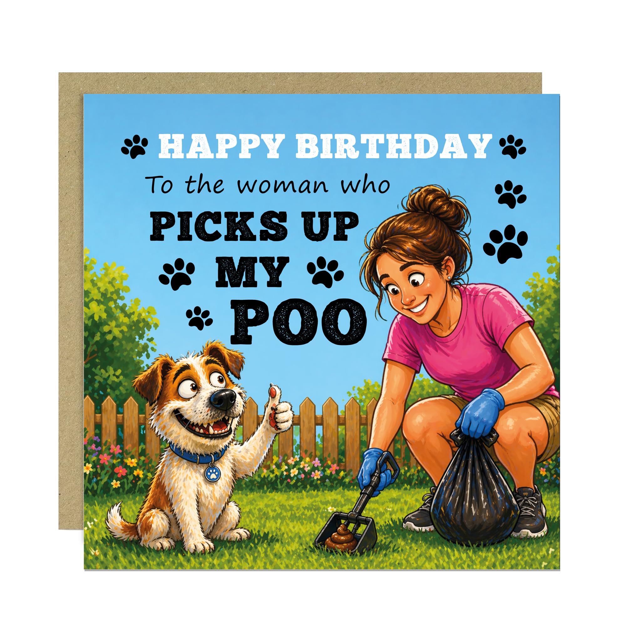 RED OCEAN Funny Cards From Dog Birthday Card For Mum Mummy Pet Owner Joke Card From Puppy Fur Baby Joke Cards With Kraft Envelope