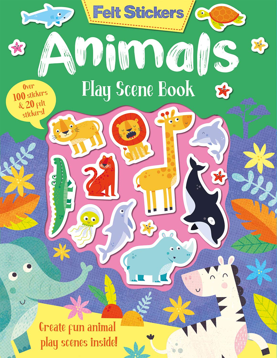 Felt Stickers: Animals Play Scene Book Paperback – 1 July 2020