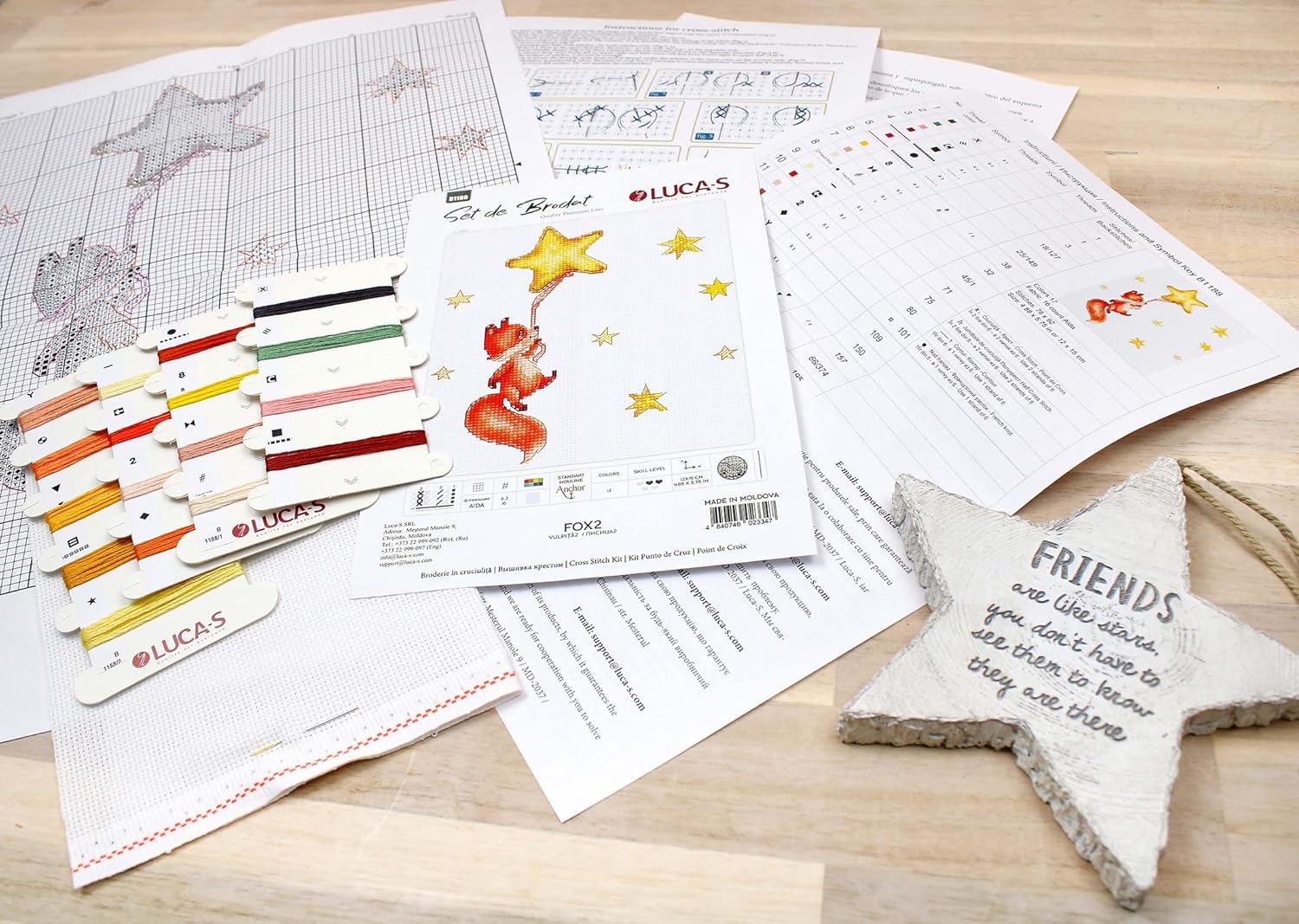 Luca-S Cross Stitch Kit Gold - Fox, B1188