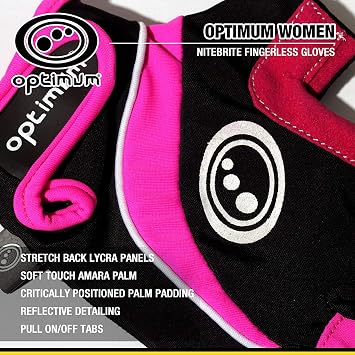 Optimum NITEBRITE Ladies Half Finger Gloves (Small)