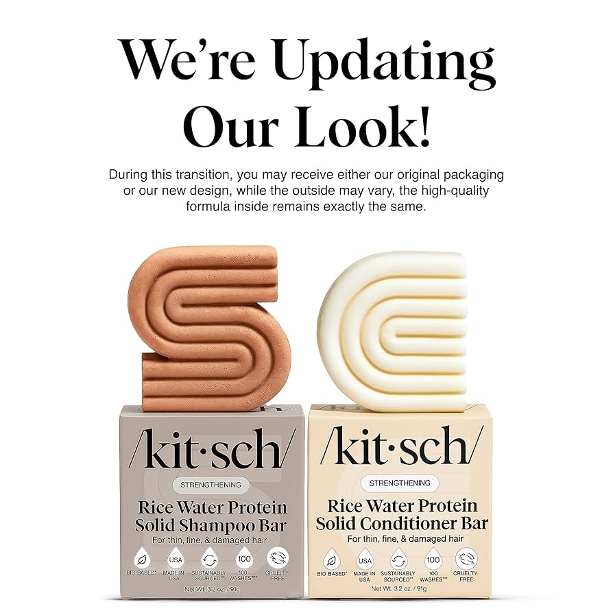 Kitsch rice water protein シャンプー　コンディショナー Kitsch Rice Water Shampoo & Conditioner Set - Solid Shampoo