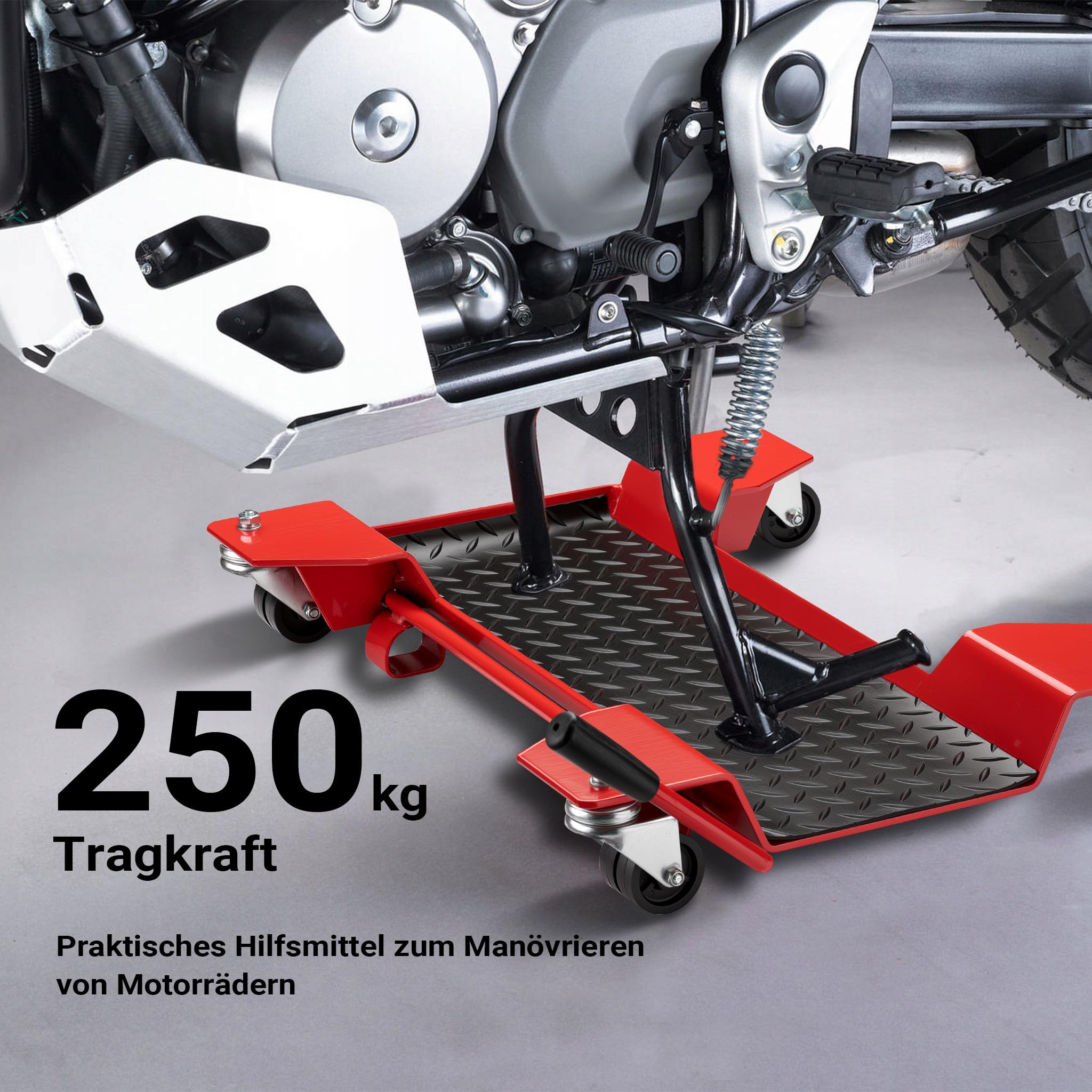 Motorrad Rangierhilfe Rangierschiene Rangierplatte Parkhilfe Motorradständer 60x42x7,5cm bis 250kg