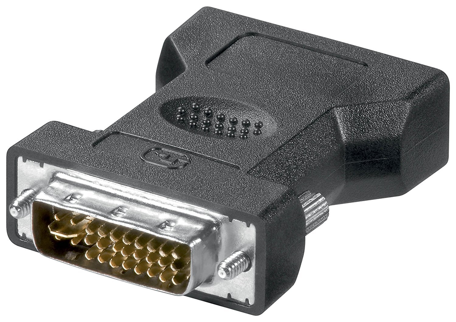 Goobay 68030 Adattatore Analogico DVI-I/VGA, Dorato, Nero