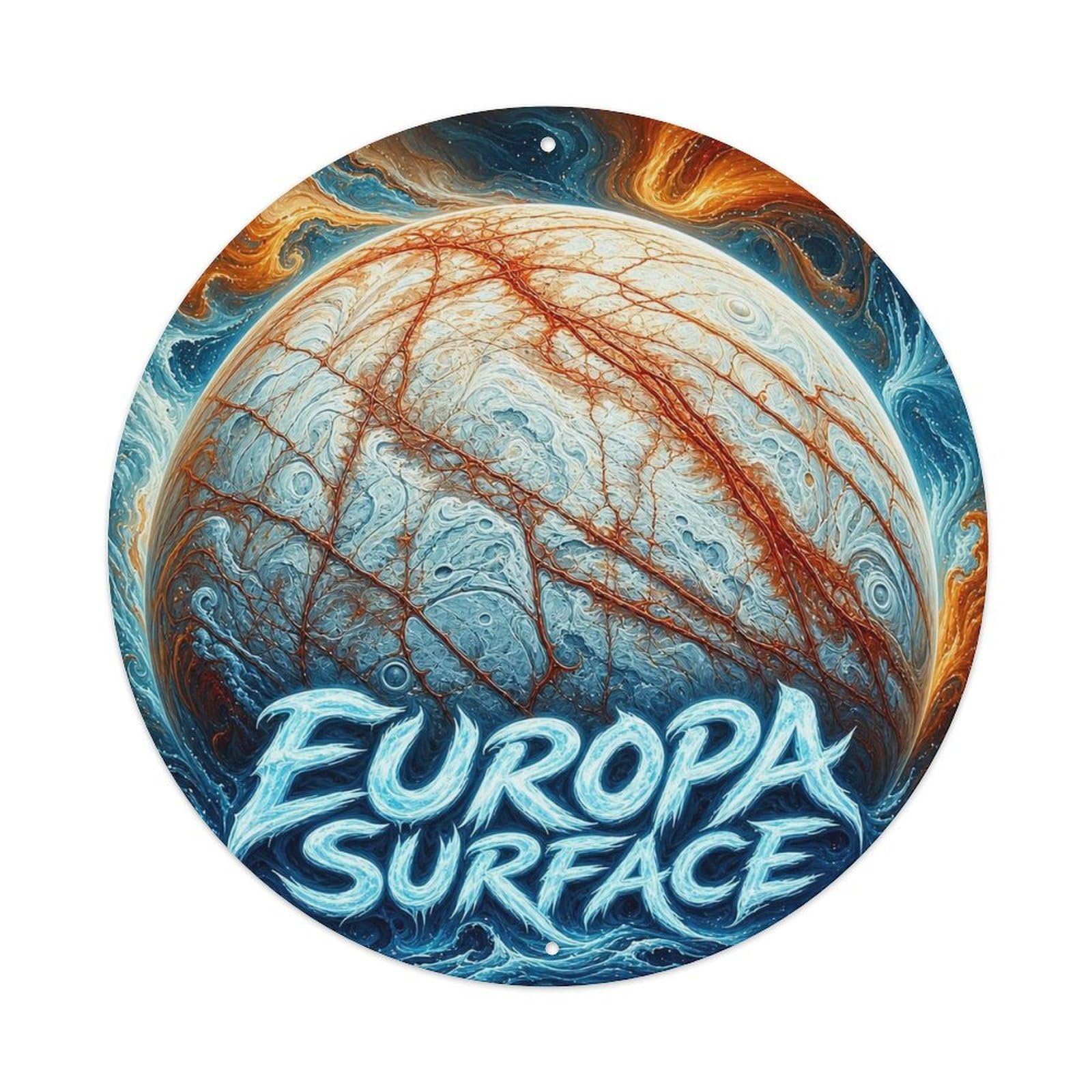 Astronomy Europa Ice Moon Space Exploration Astral Metal Tin Sign