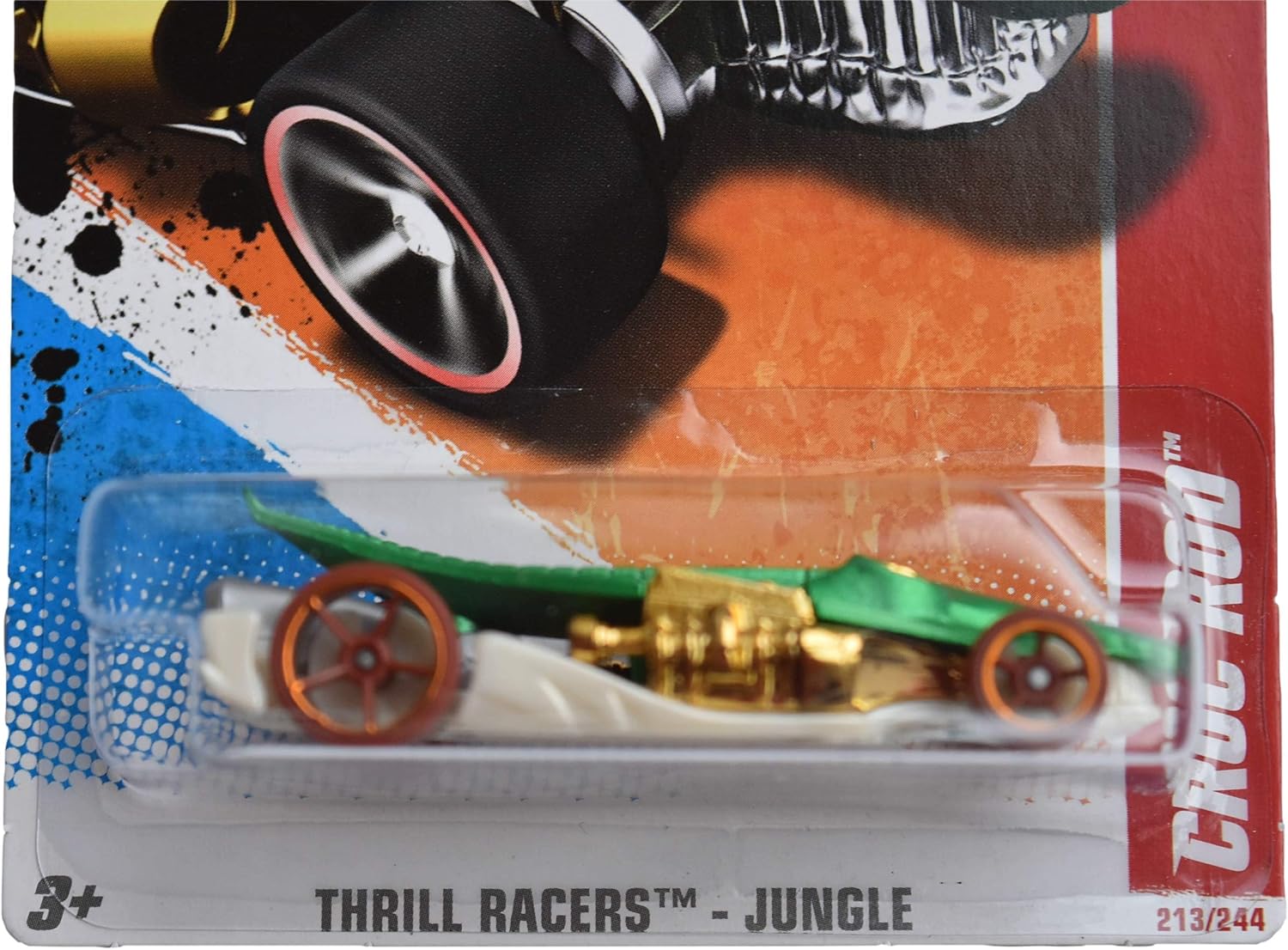 Hot Wheels Thrill Racers Jungle 3/6 Croc Rod 213/244, Green
