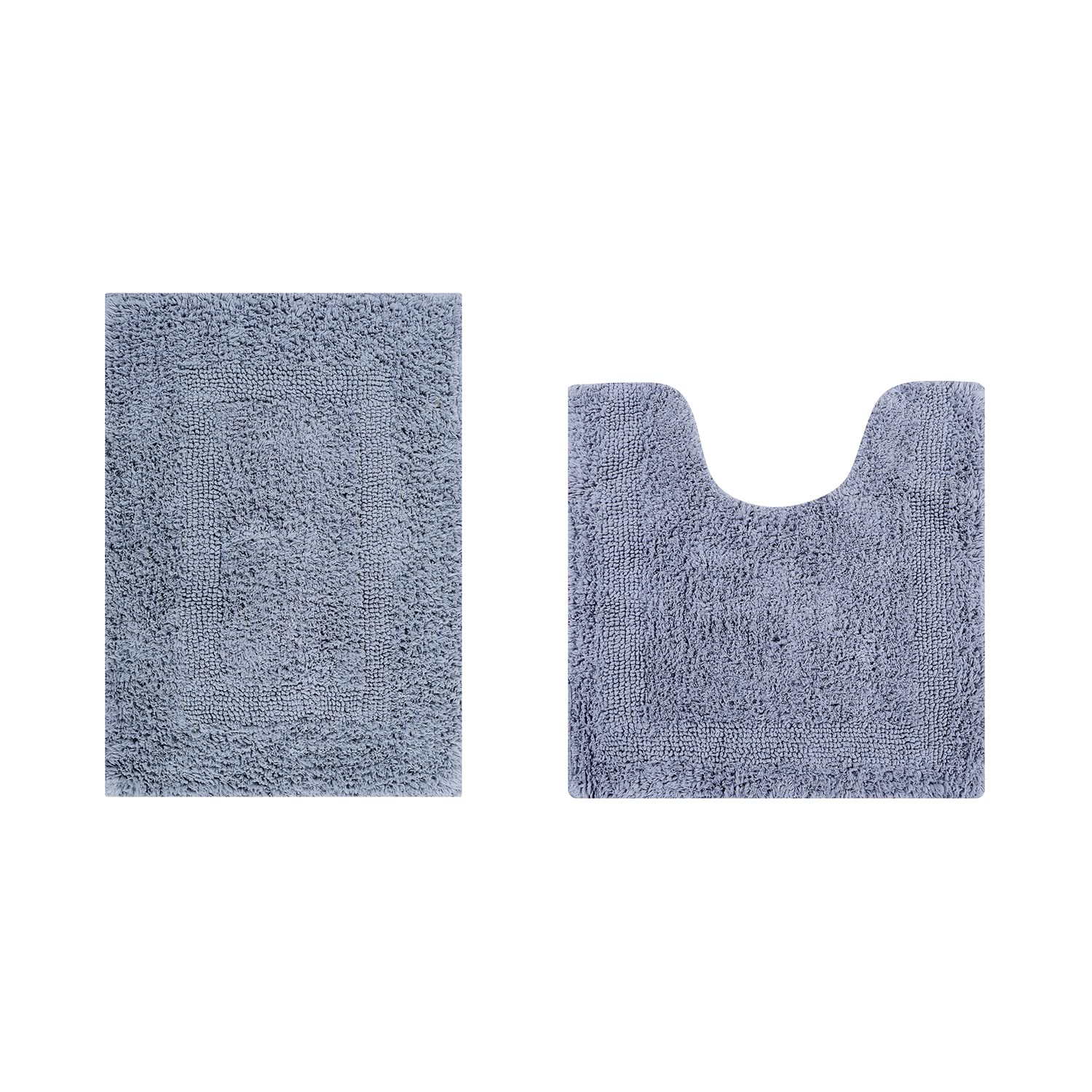 Better Trends Premium 2 Piece Bathroom Rugs Set 17”x24”|20”x20” Contour Mat 100% Cotton Soft Water Absorbent Reversible Machine Washable Floor Decor