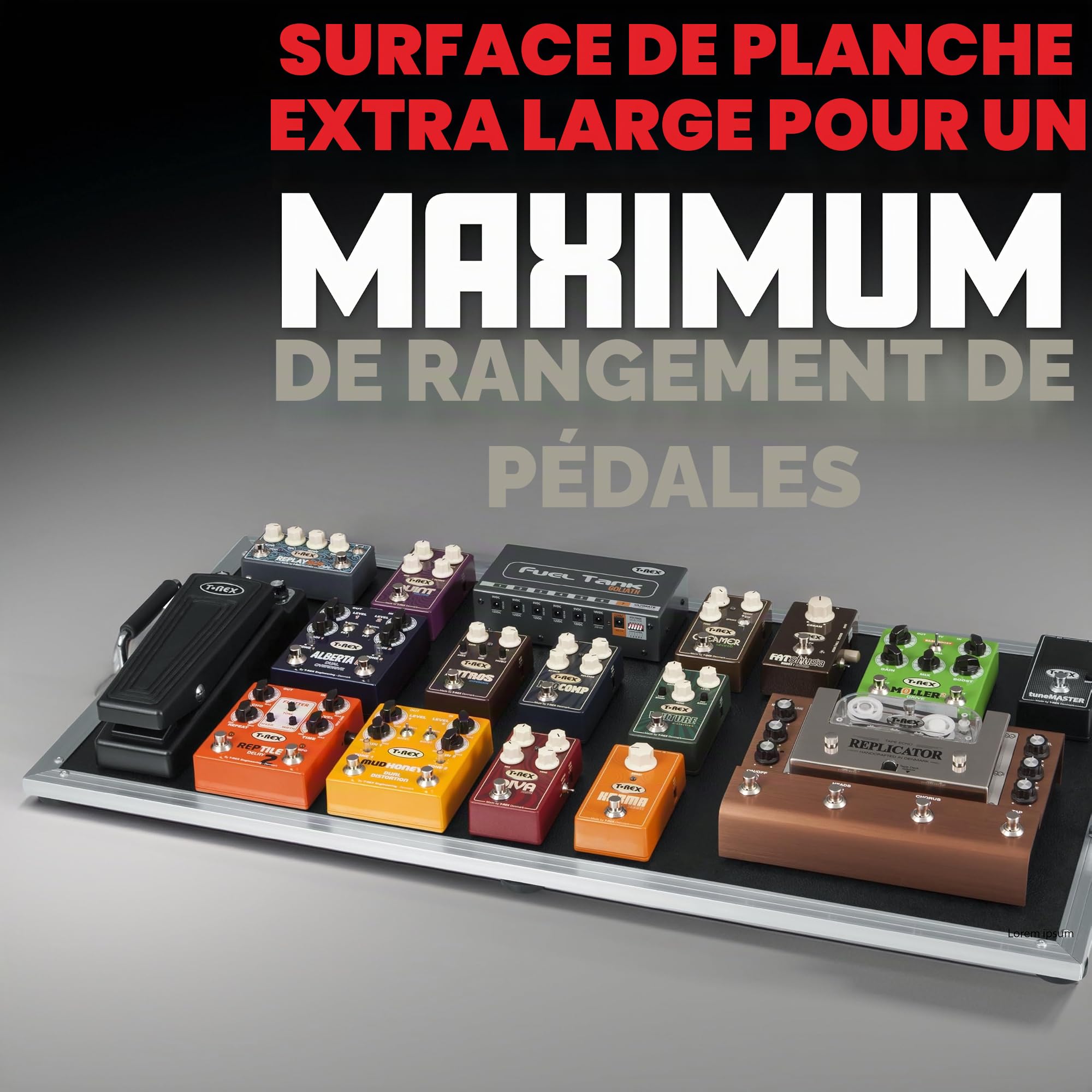 Gator Cases G-TOUR Series Guitare Pedal board avec étui ATA, roues et poignée de traction; Extra Large 32" x 17" (G-TOUR PEDALBOARD-XLGW)