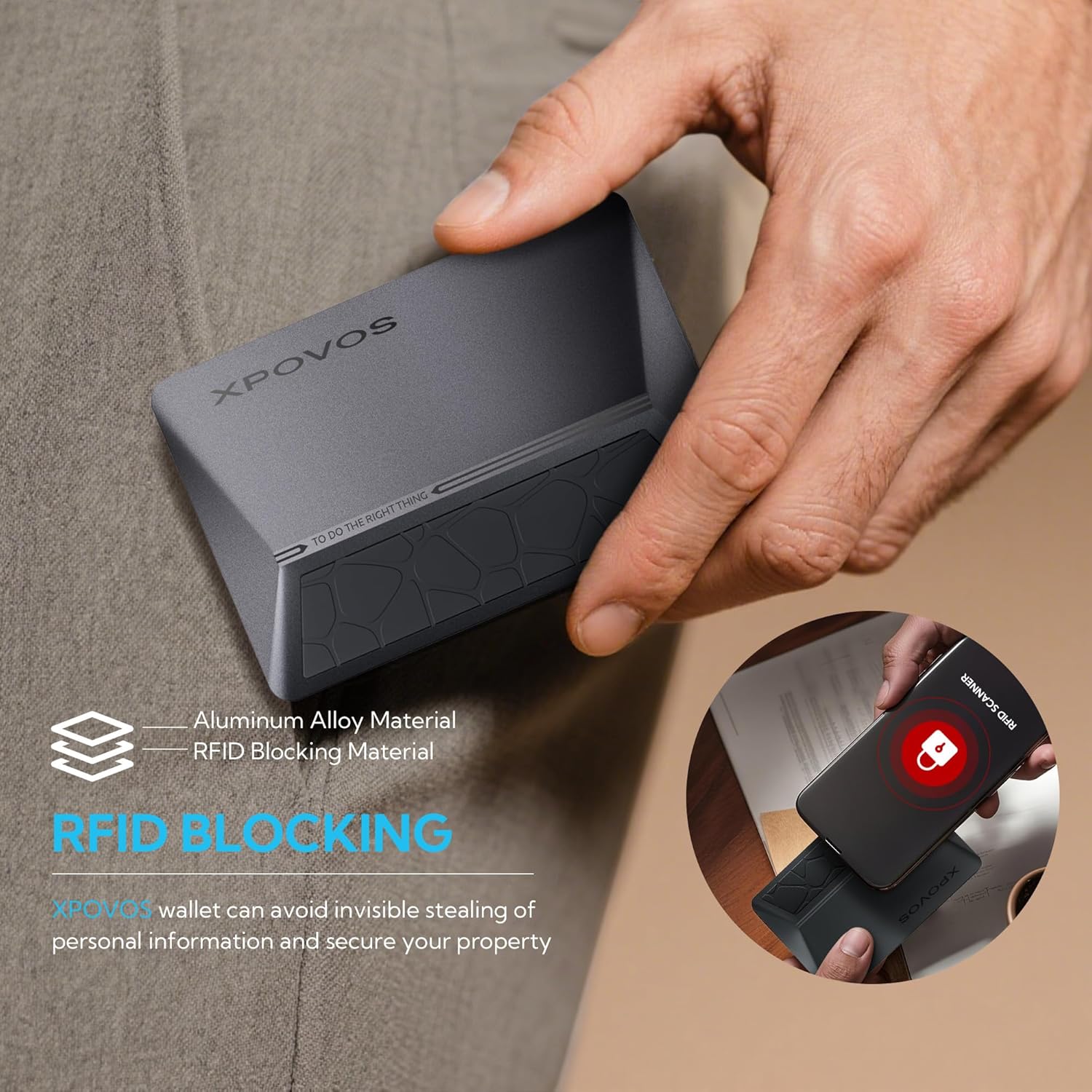 Metal Wallet for Men - Slim Mens Wallet with Money Clip Slide to Pop-up Minimalistic RFID Wallet Credit Card Holder for Men with Gift Box - Image 3