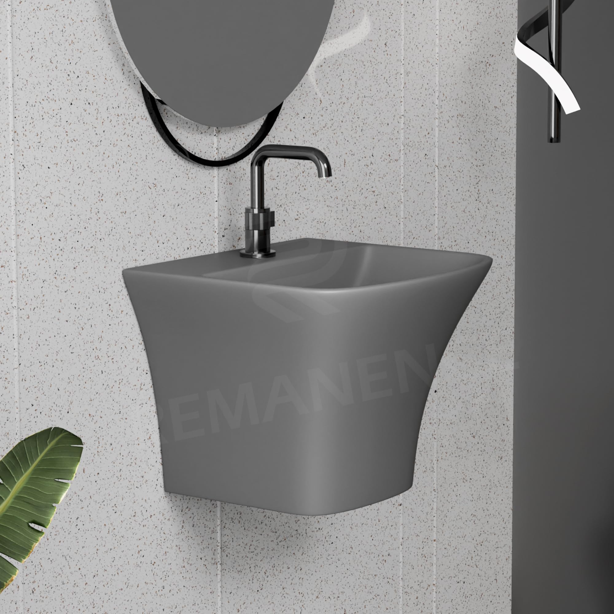 Luxury Wall Mounted Wash Basin - White Ceramic -5