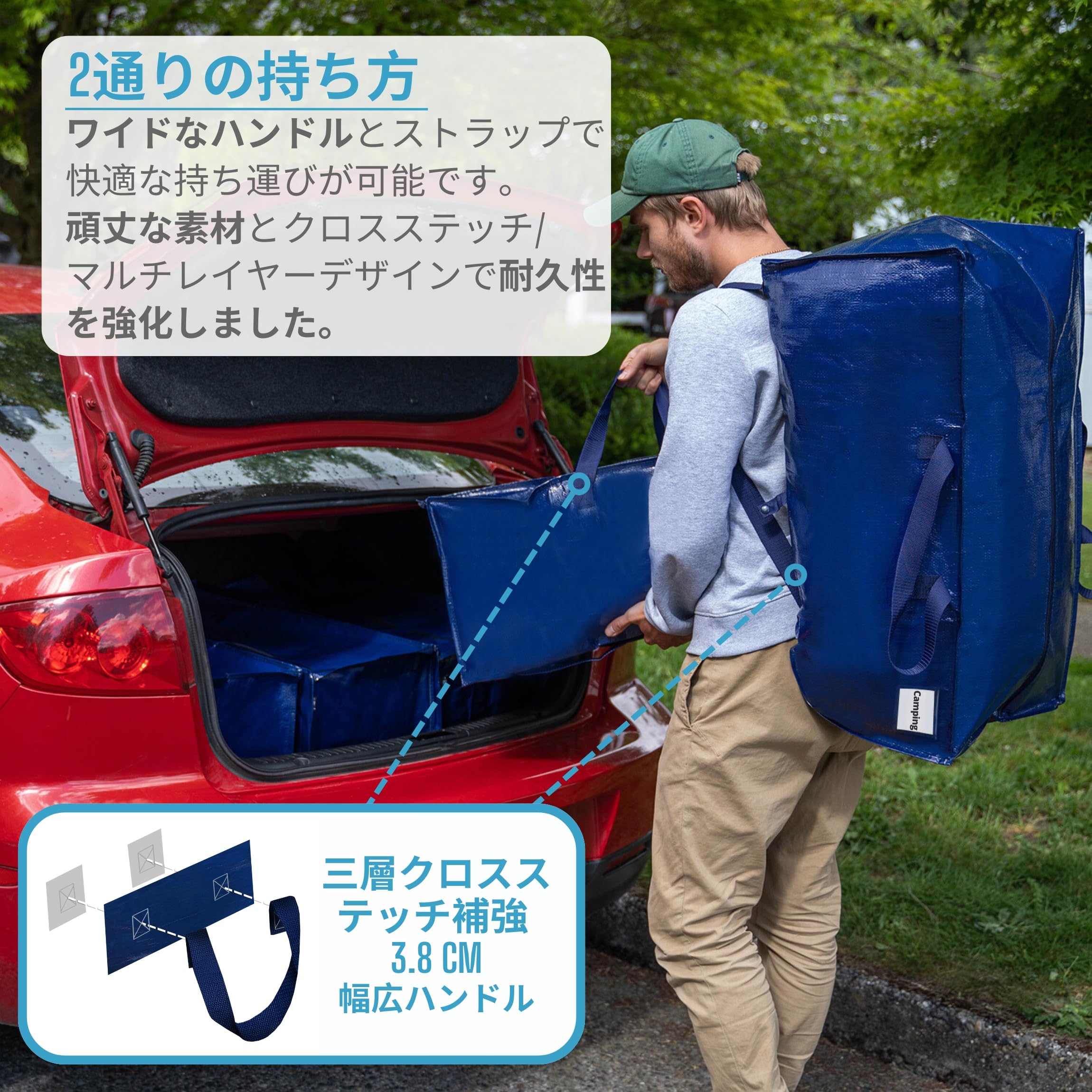 Amazon｜VENO 布団収納袋 リュック型 背負える 引越し用ダンボールの