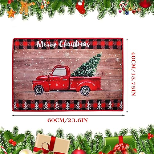 Miniatura 2 de Tapete decorativo para puerta de Navidad, 15.75 x 23.6 pulgadas, tapete de Navidad para interiores y exteriores, cocina, tapete para puerta
