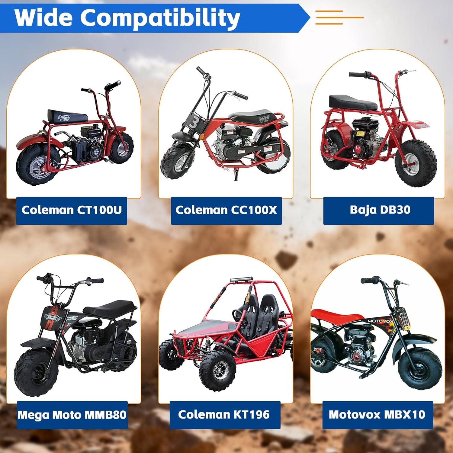 145/70-6 ATV Mini Bike Tire,145 70-6 Tire Tubeless Compatible with Coleman CC100X CT100U Baja Doodle Bug DB30 Motovox MBX10 MBX11 Monster Moto 80cc 105cc Minibike Go Kart Parts Rear V-Tread Tires