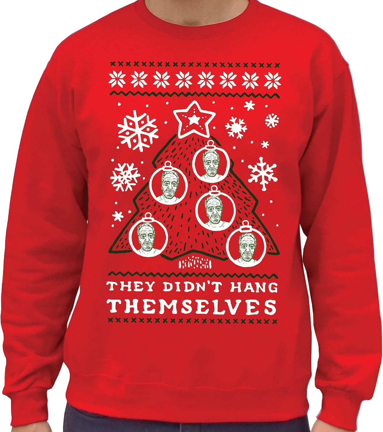 SCOBAR Epstein Ugly Christmas Crewneck Sweatshirt