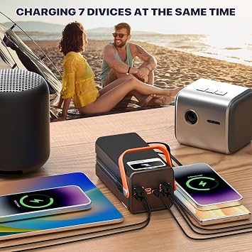 Portable Power Bank Station 99.9Wh Outdoor Generator with Flashlight LCD Display Backup Phone Battery Pack Portable PD Fast Charger for Laptop Cellphone Travel Camping Home Use
