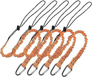 SOCROTO 3 Foot Tool Lanyard 5PCS Tool Tether Safety Tool Lanyard with Carabiner Adjustable Loop End Ultra-Durable Retracta...