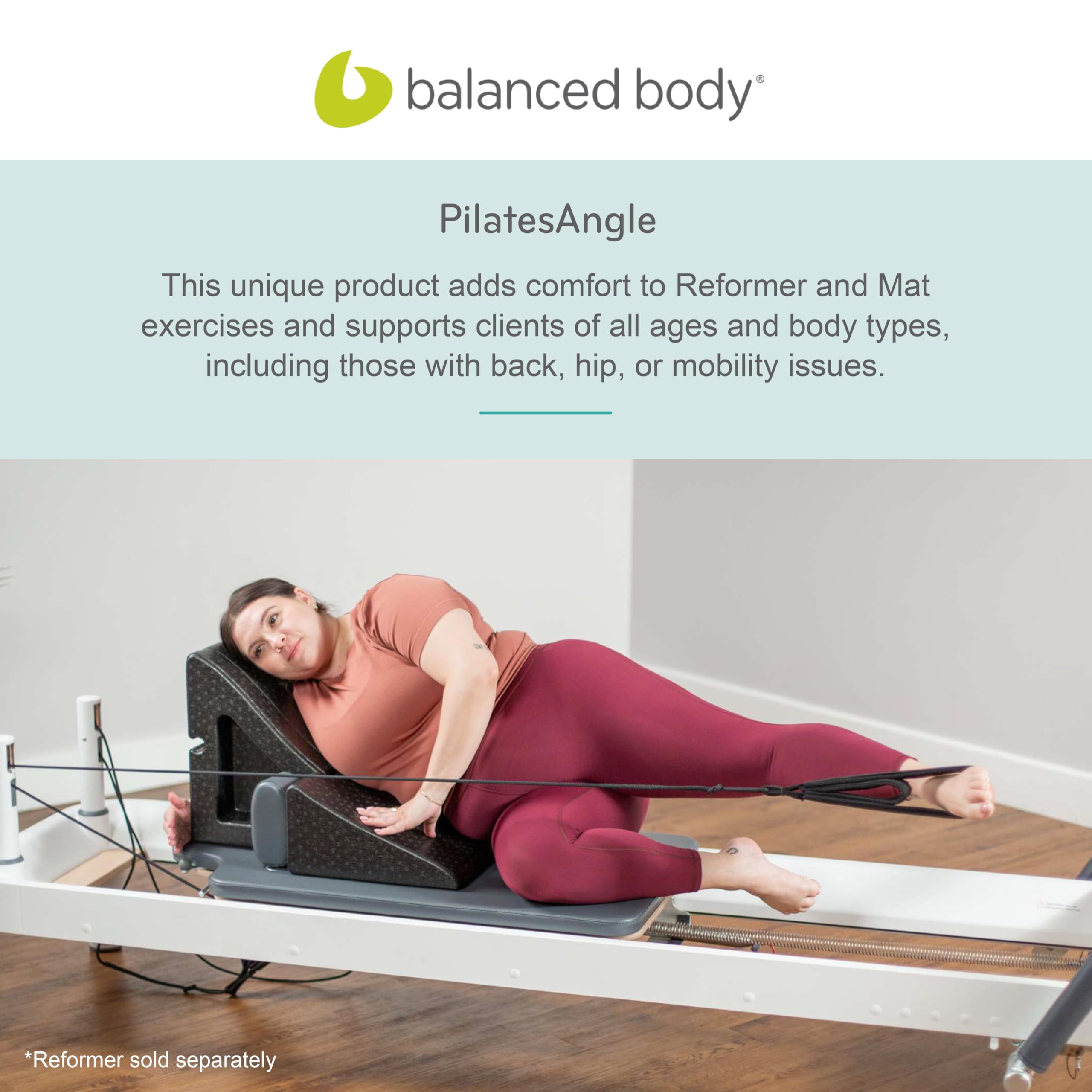Balanced Body PilatesAngle & Accessories - Reformer Workout Wedge, Resistance Band and Neck Support for Home Gym & Studio