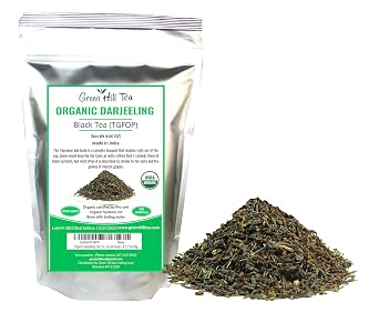 Organic Darjeeling Tea TGFOP 1st Flush, A complex breakfast tea which likes to be taken seriously 4 OZ Tea Bag