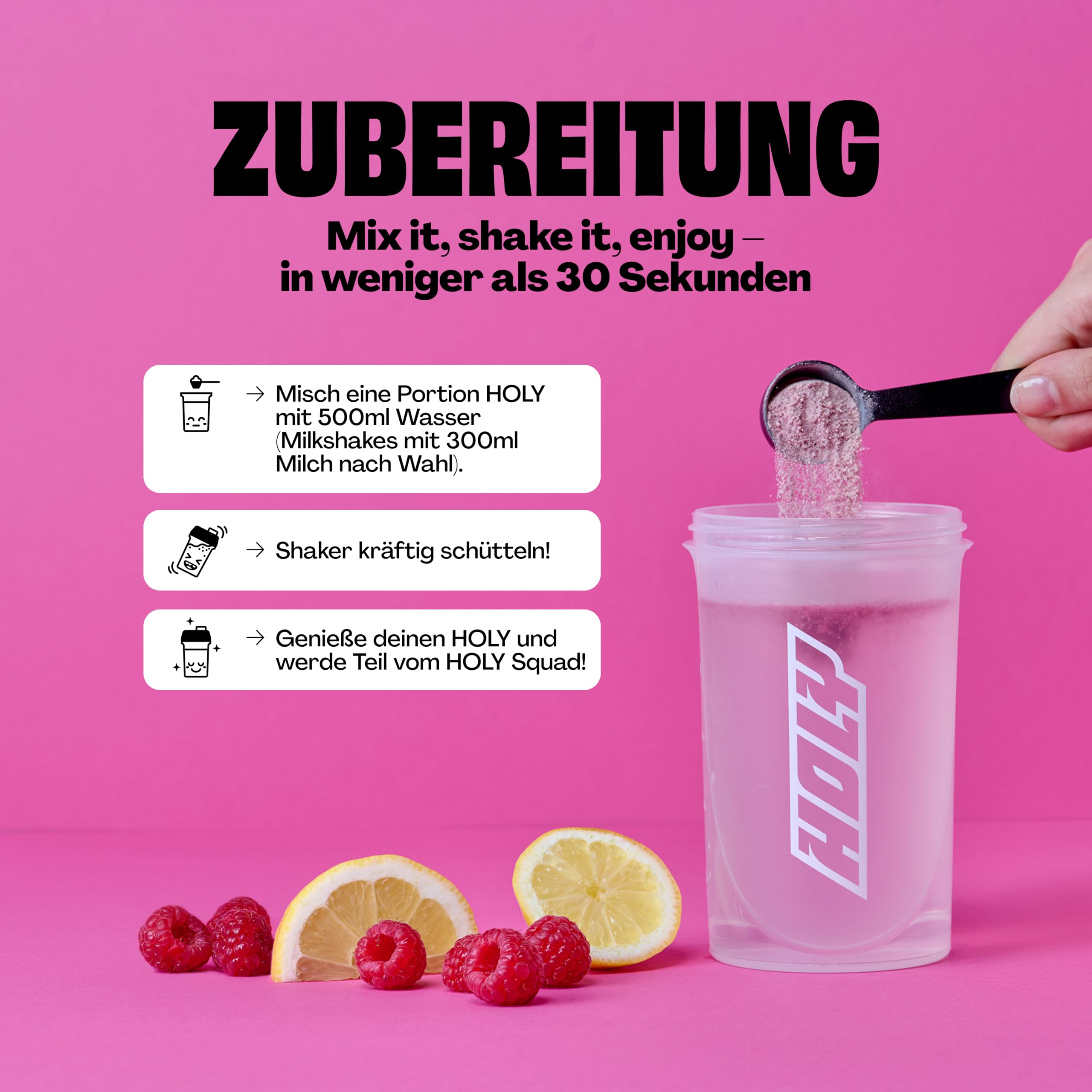 HOLY Starter Set Deluxe - Energy, Iced Tea, Hydration & Milkshake - 57 Portionen in 26 fruchtigen Geschmacksrichtungen - Vegan & zuckerfrei mit 100% natürlichen Fruchtaromen