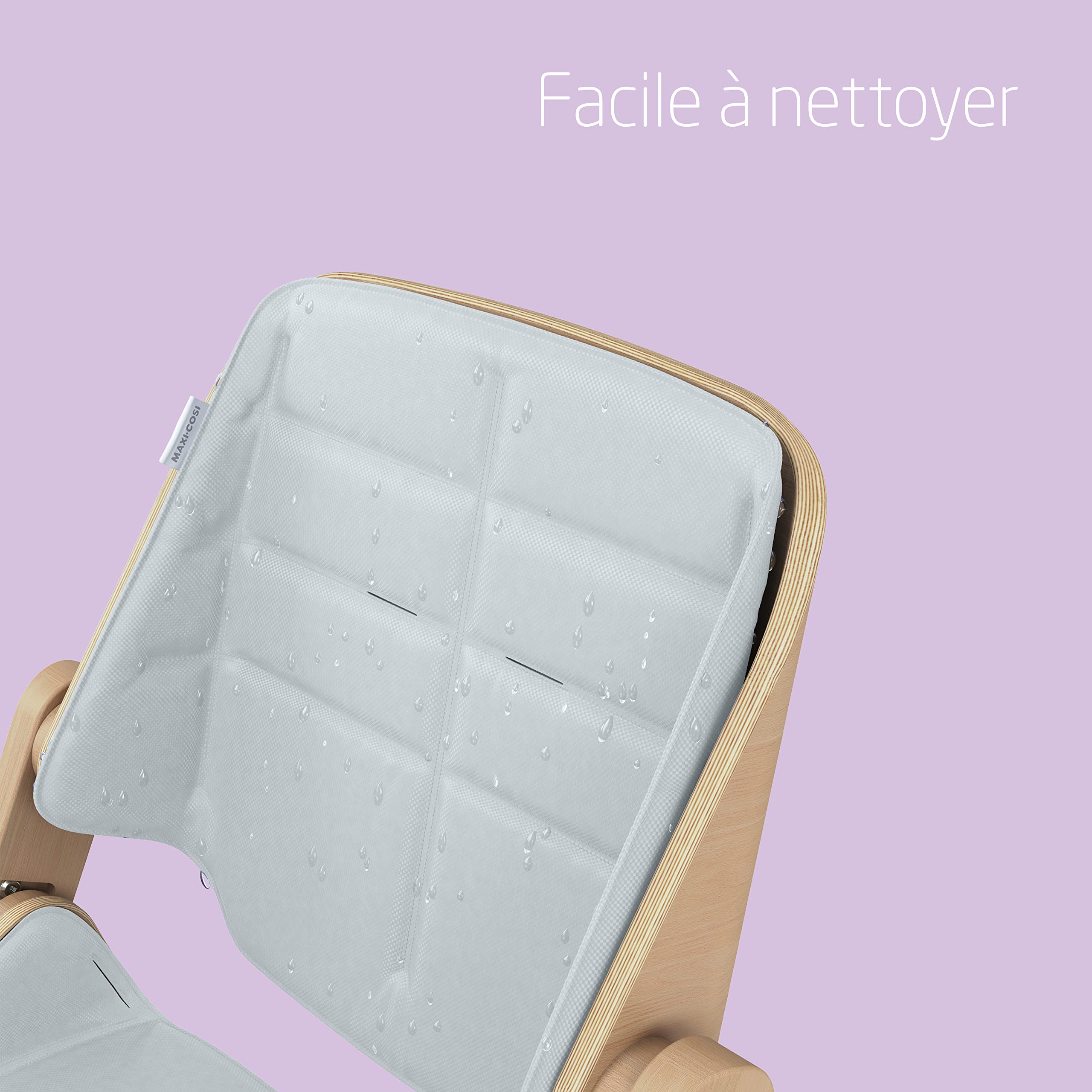 Maxi-Cosi Kit enfant Nesta, Kit accessoires enfant pour chaise haute bois évolutive Nesta, réducteur, harnais 5 points, tablette, arceau de maintien, de 6 mois à 3 ans, de 9 à 15 kg, Beyond Sky Grey