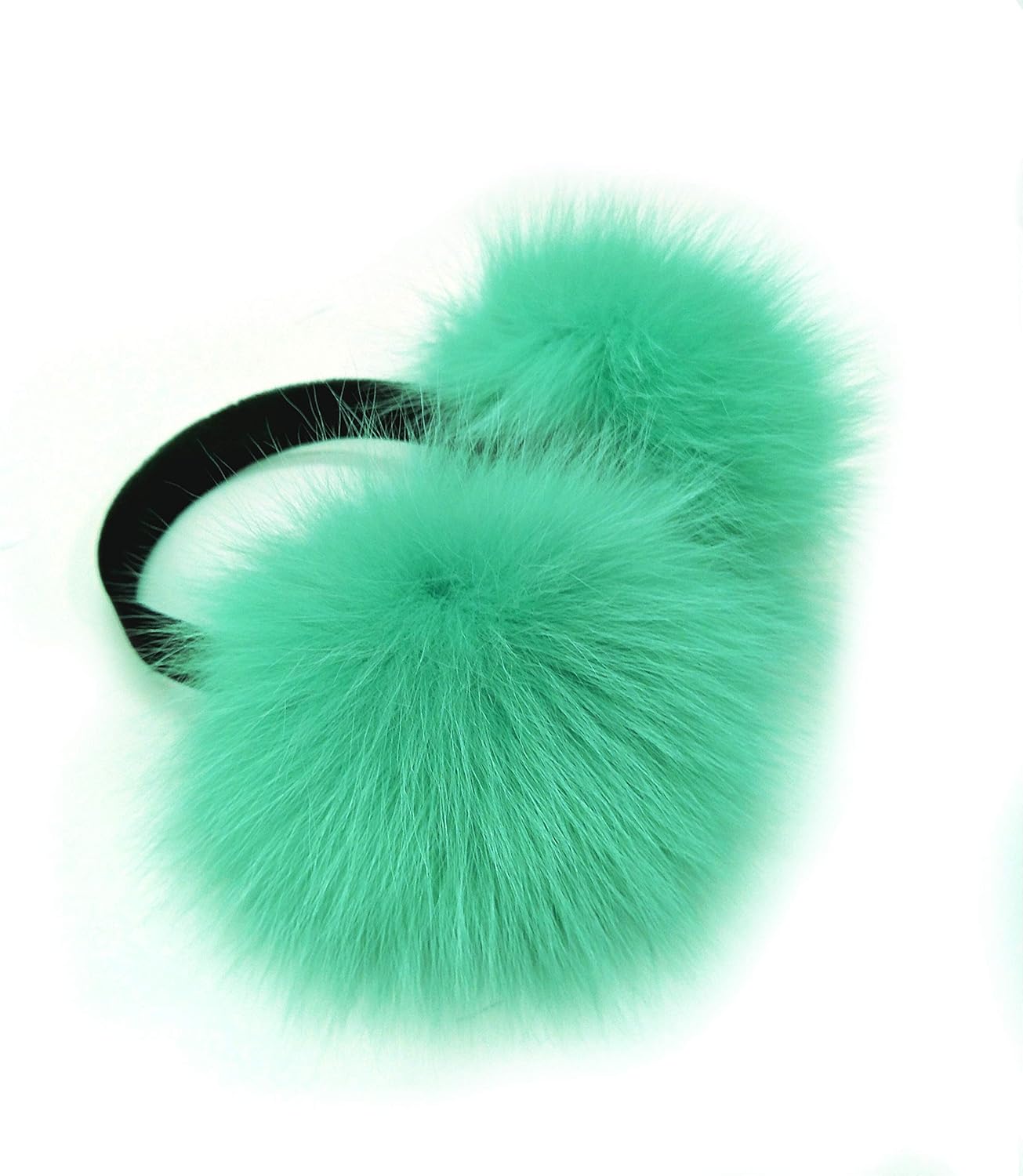Hima 100% Real Fox Fur Winter Earmuff, Made in US