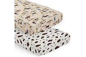Sweet Jojo Designs Western Nursery Crib Sheet Set: Tan Brown Cowboy Boy Baby