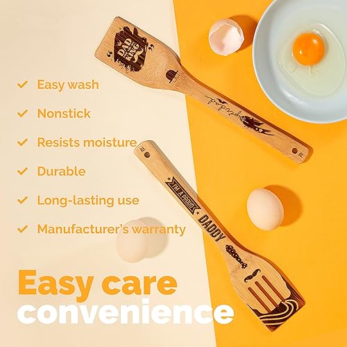 Miniatura 4 de Riveira Regalos para padres de hija para su cocina  Cucharas de madera para cocinar juego de utensilios de bambú  Regalos de cocina para padres