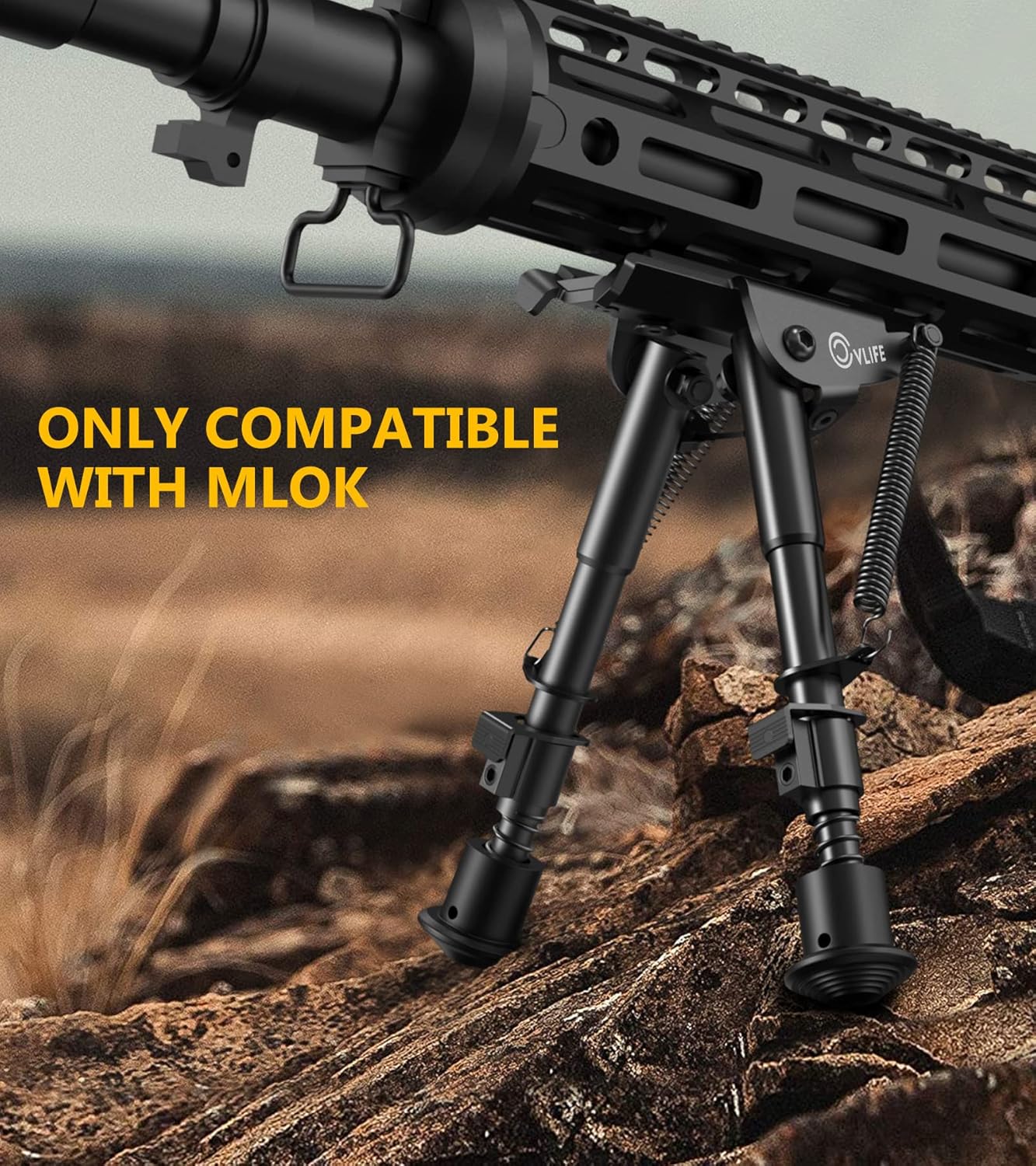 CVLIFE Bipod 6-9 Inch Lightweight Rilfe Bipod for M-Rail (0.54 lbs) Attach Directly for Hunting and Shooting (Aluminum) : Sports & Outdoors