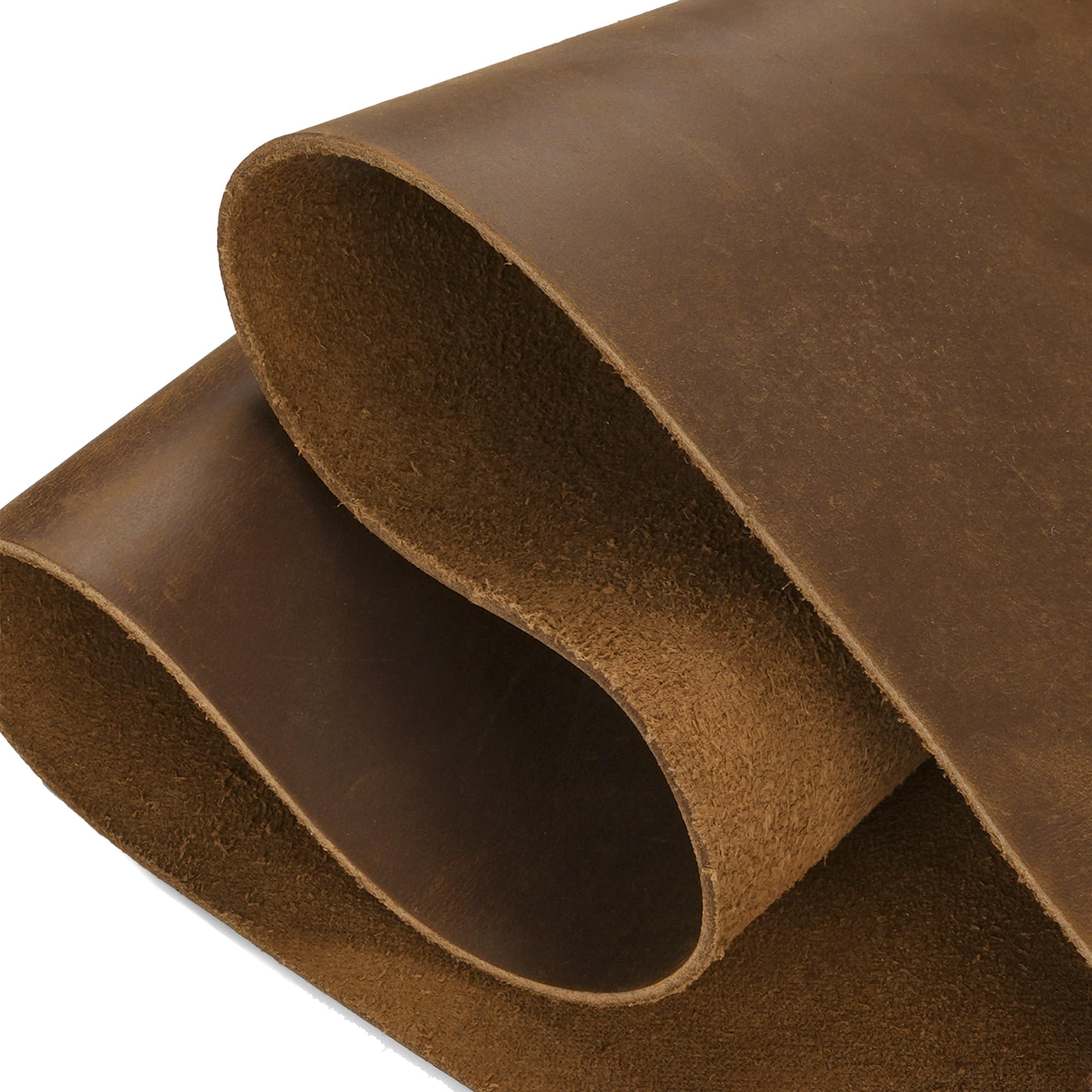Jowlroel Tooling Leather Square 1.8-2.0MM Thick, Full Grain Leather Pieces Precut 12"x12", Oil Tan Crazy Cowhide Leather Sheets for Crafts Sewing Hobby Workshop (Brown, 8x12'')