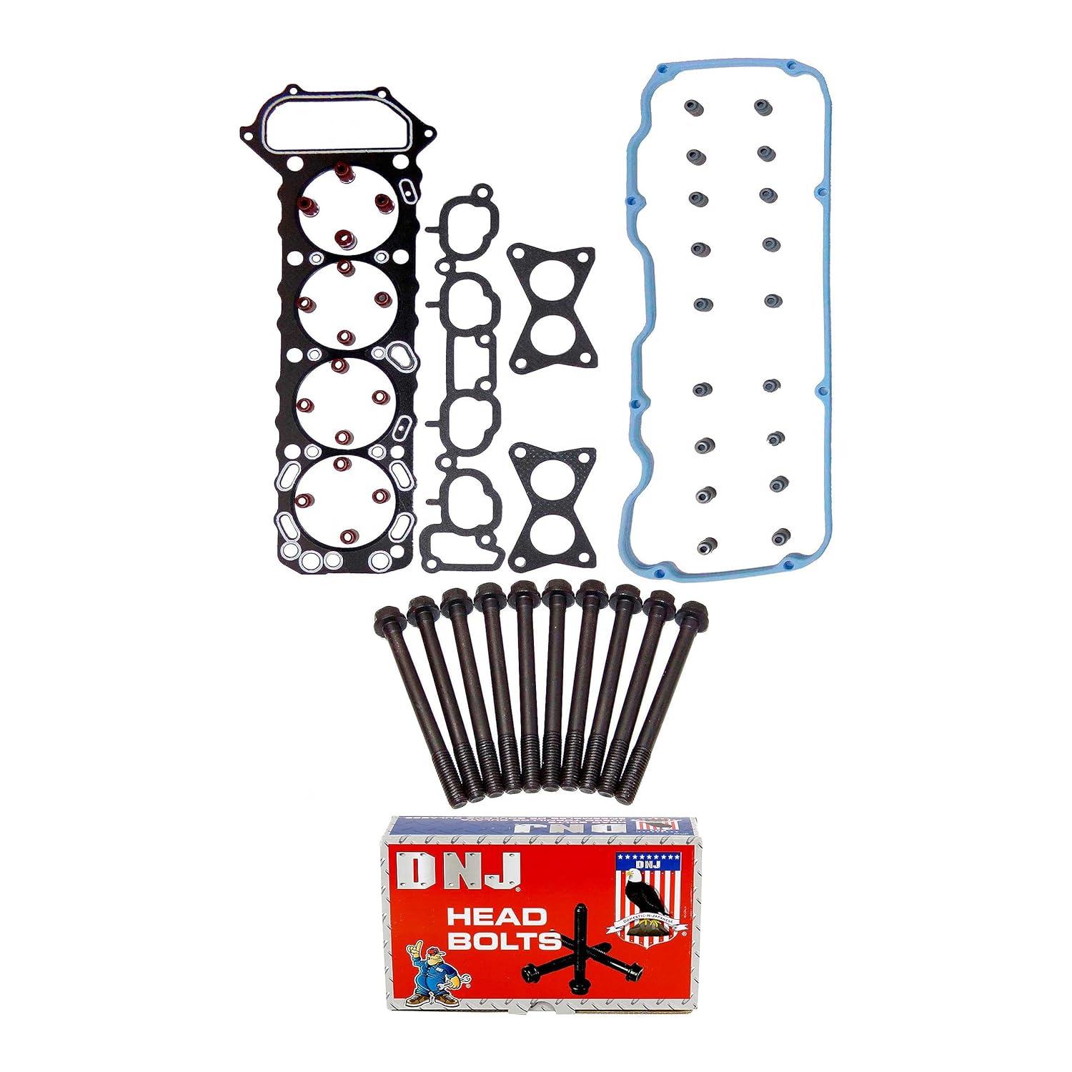 DNJ HGB613 Cylinder Head Gasket Set with Head Bolt Kit for 1996-1997 Nissan Pickup 2.4L L4 12V SOHC 2389cc