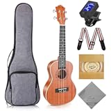 Ranch Concert Ukulele - Ukelele 23" Beginner Professional Kit with 12 Online Lessons&comma; Gig Bag&comma; Tuner&comma; Strap&comma; Aquila Strings Set