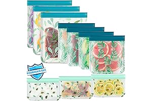 10 Pack Dishwasher Safe Reusable Bags Silicone for Food and Travel Storage BPA FREE