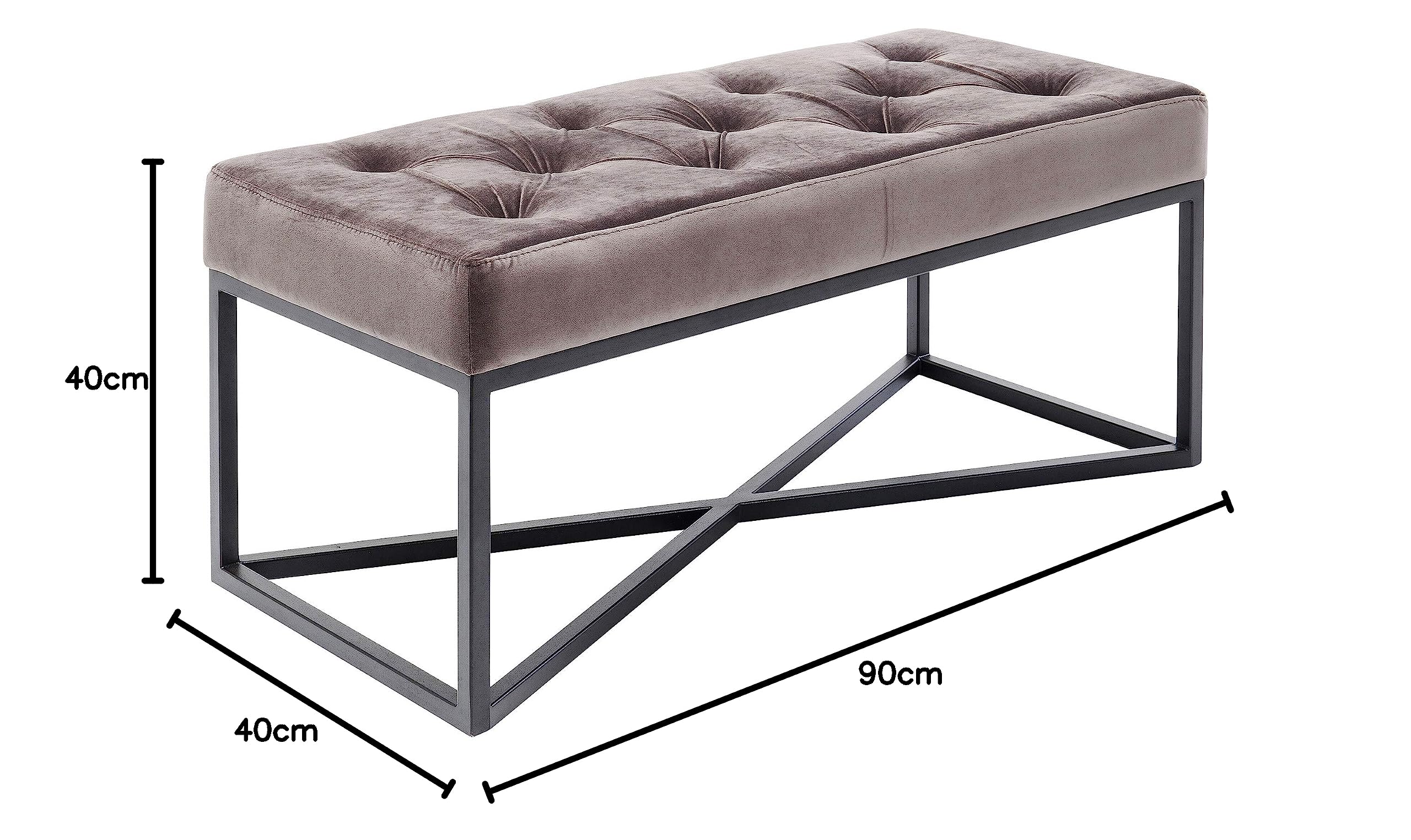 PANCA CROSSOVER GRIGIO/NERO 90X40CM - KARE