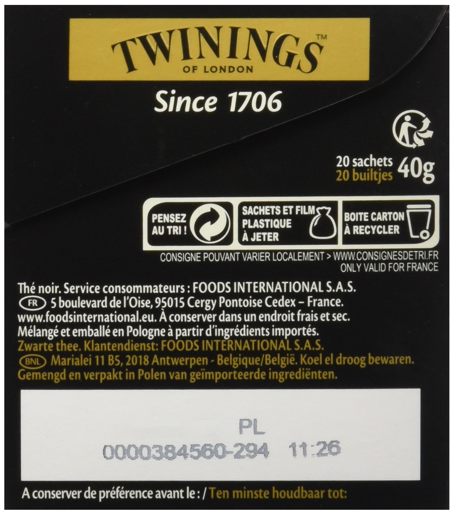 Twinings Herbata cejlońska Szkocja 20 saszetek 40 g