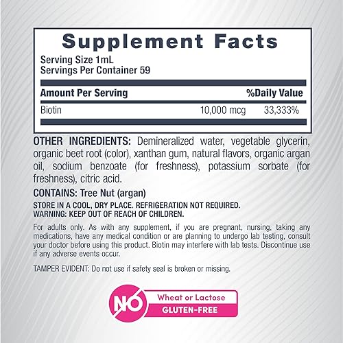 Miniatura 4 de NeoCell Biotin Liquid Drops 10000mcg  2 onzas líquidas  Suplemento de acción rápida  Sabor a bayas  cabello, piel y uñas