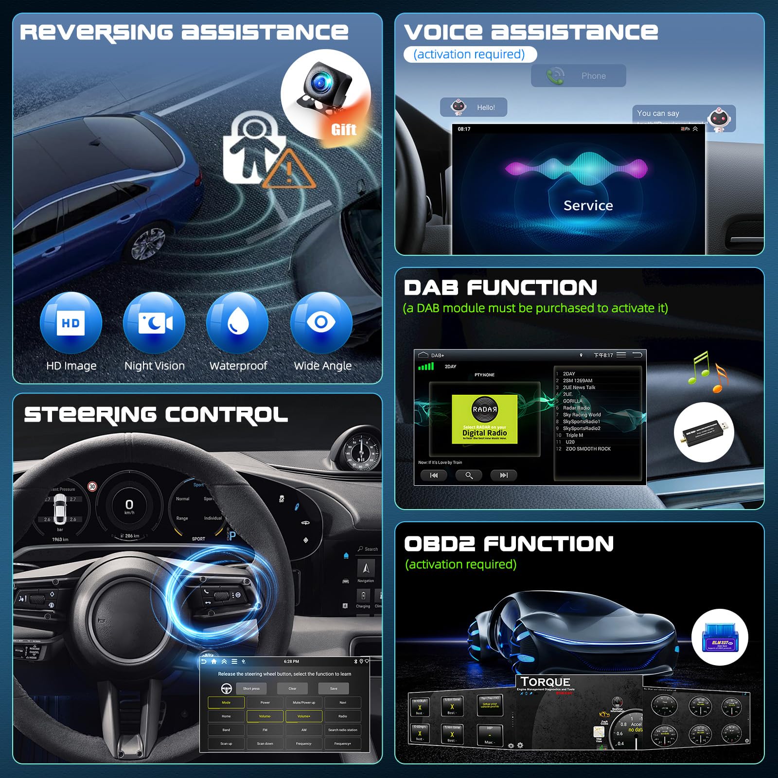 2+64G CAMECHO Android 15 Carplay Autoradio pour VW Golf 5 6 Polo 5 T5 Skoda Passat B6 B7 Seat, Nav sans Fil Android Auto, 7" Radio pour Golf 5 WiFi Bluetooth Lien Miroir FM/RDS +Caméra de Recul